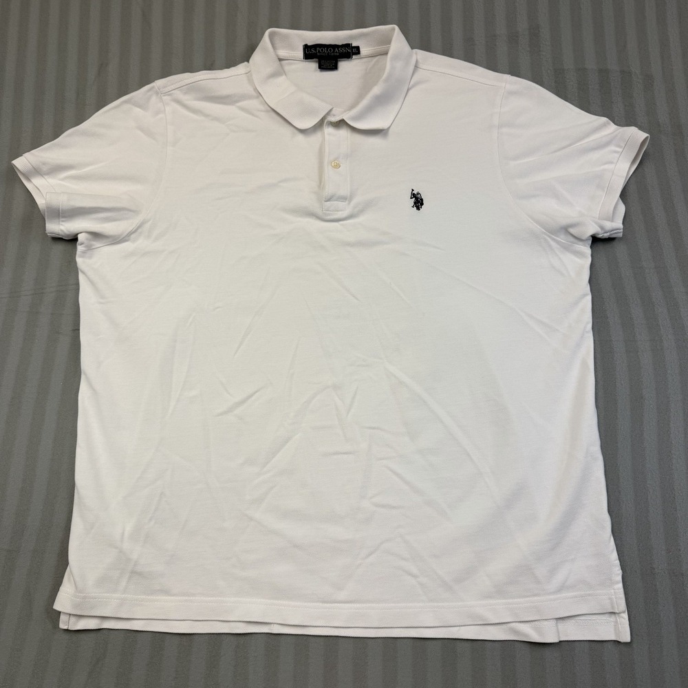 U.S. Polo Assn. Men's Size XL Polo Shirt 1/4 Button Pullover White